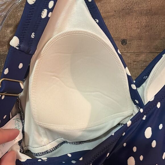 Kona Sol Navy & White Sotted One Piece Swimsuit, NWT - Picture 10 of 10